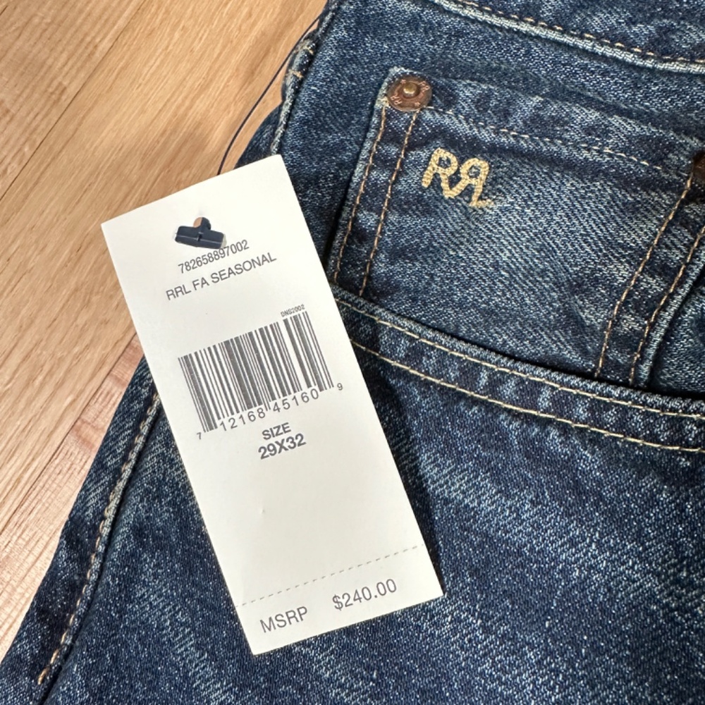 Ralph Lauren Double RL RRL Jeans Size W29XL32 Slim Narrow Brand New With Tags - Picture 6 of 12
